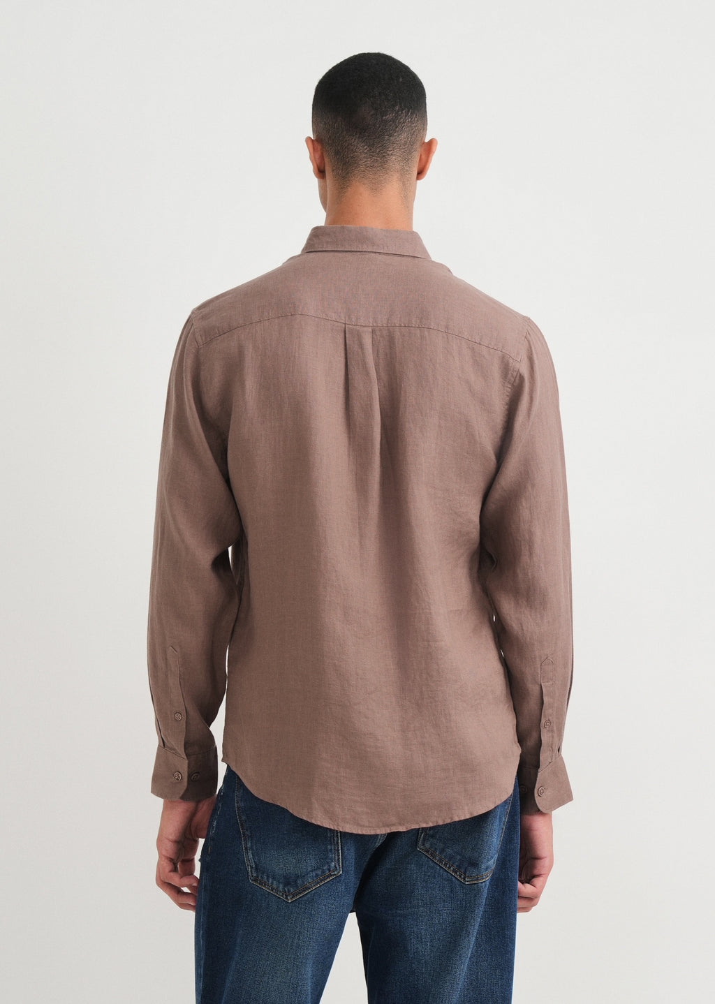 100% Pure Linen Brown Shirt