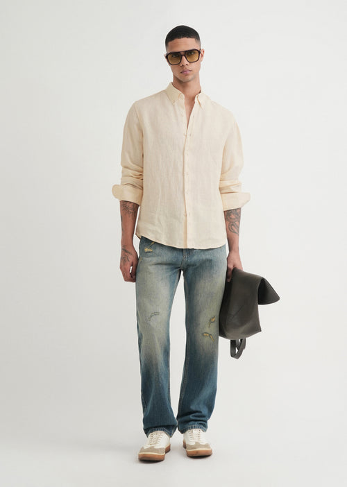 100% Pure Linen Cream Shirt
