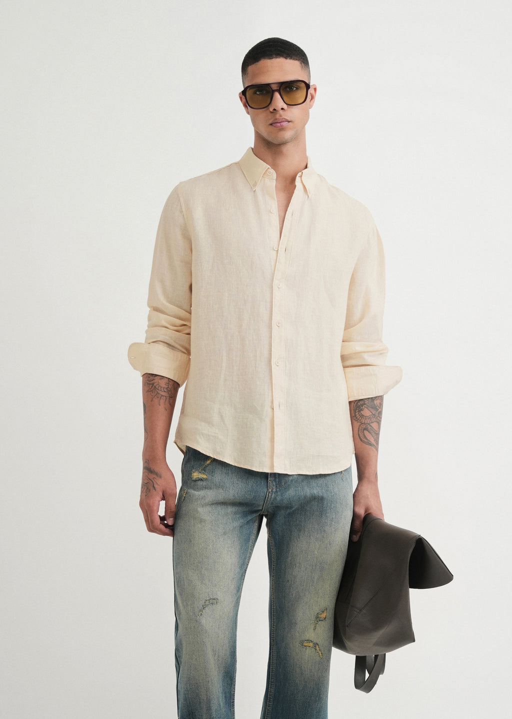 100% Pure Linen Cream Shirt