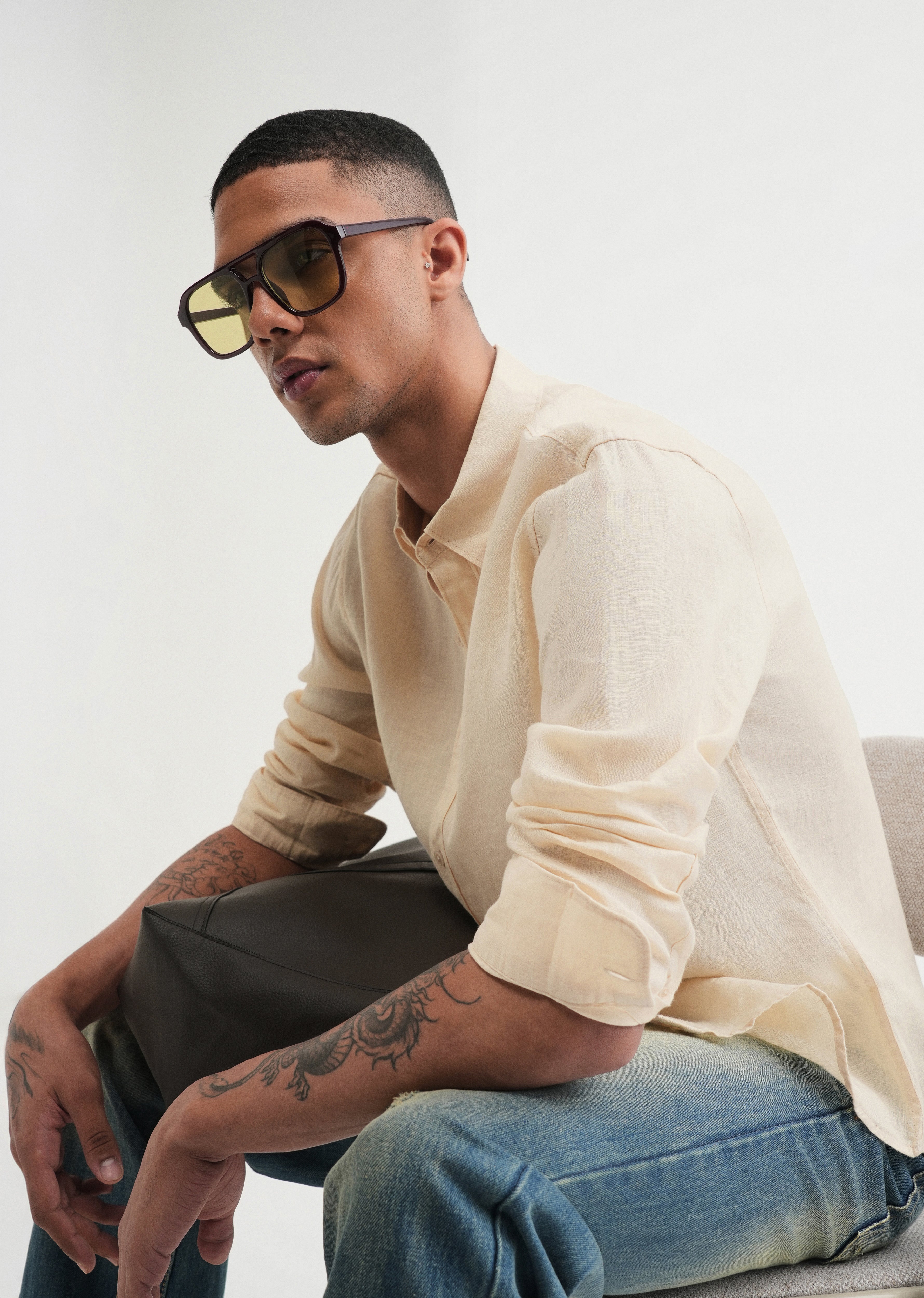 100% Pure Linen Cream Shirt