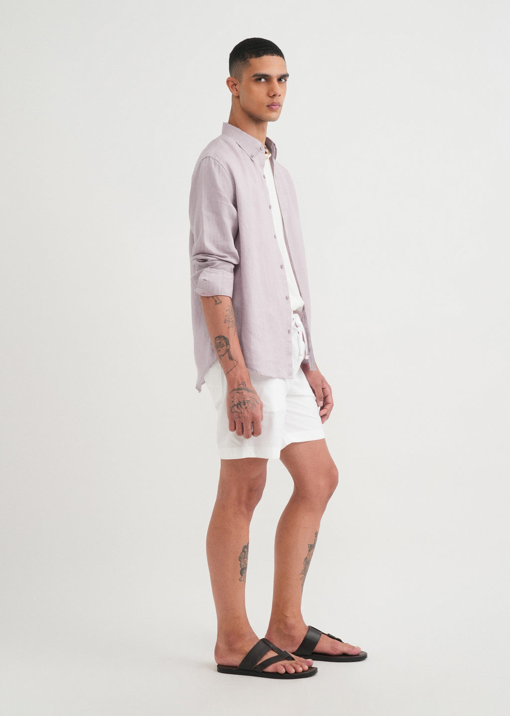 100% Pure Linen Lilac Shirt