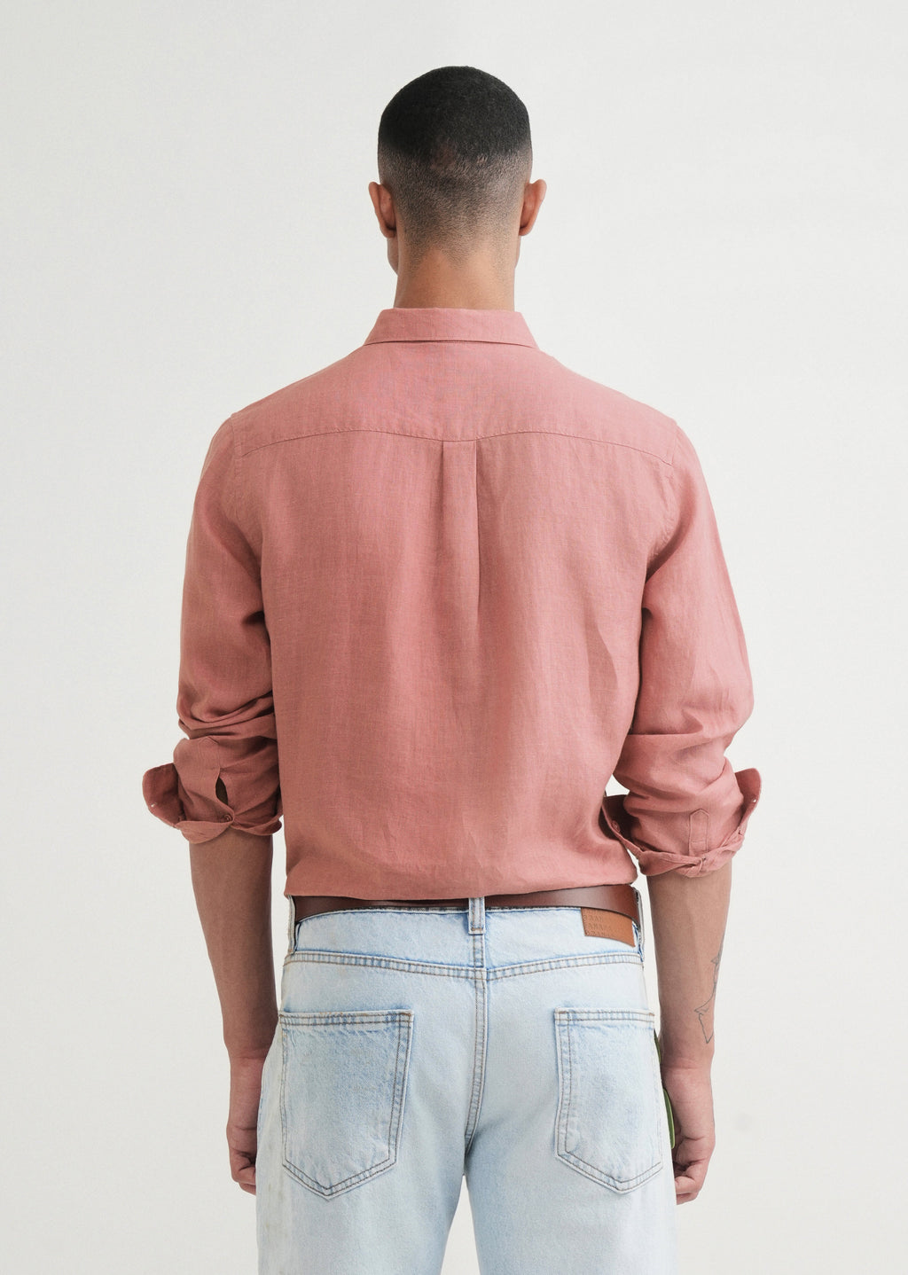 100% Pure Linen Peach Shirt