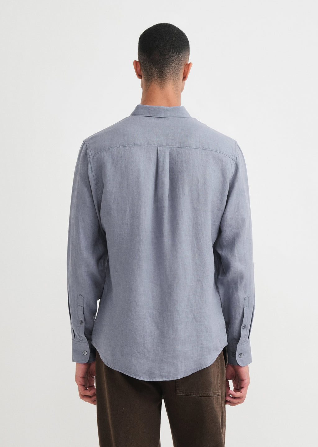 100% Pure Linen Slate Blue Shirt