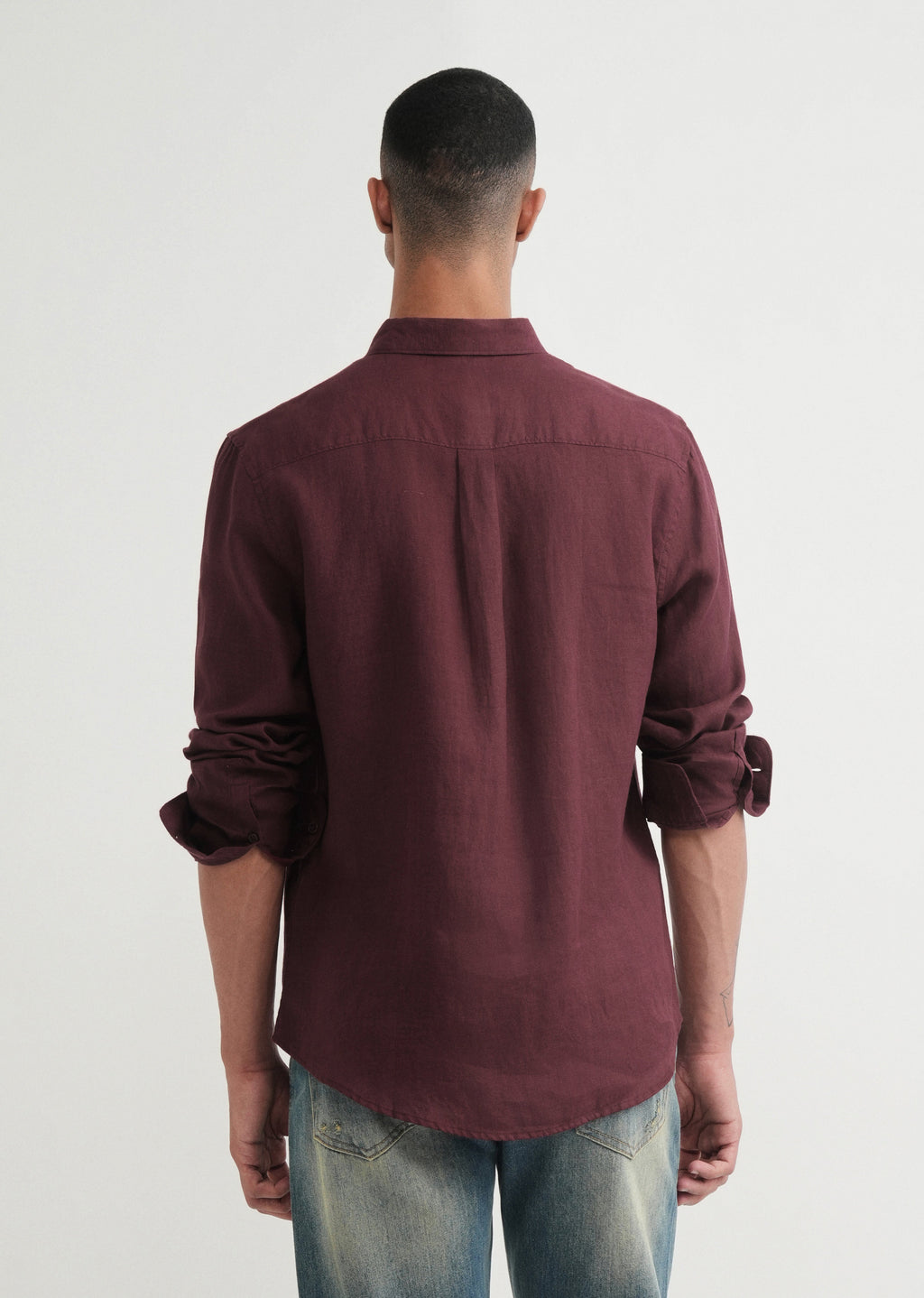 100% Pure Linen Wine Shirt